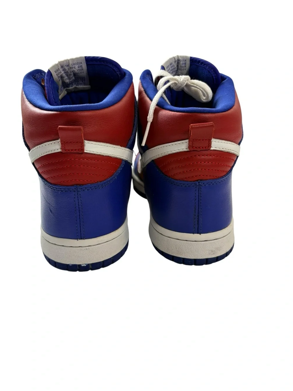 Nike Dunk High Red Blue White Leather High Top Sneakers Men’s Size 11 Vintage